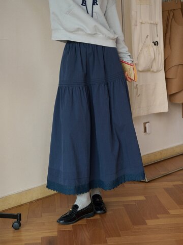 SR_Openwork lace a-line skirt_2color