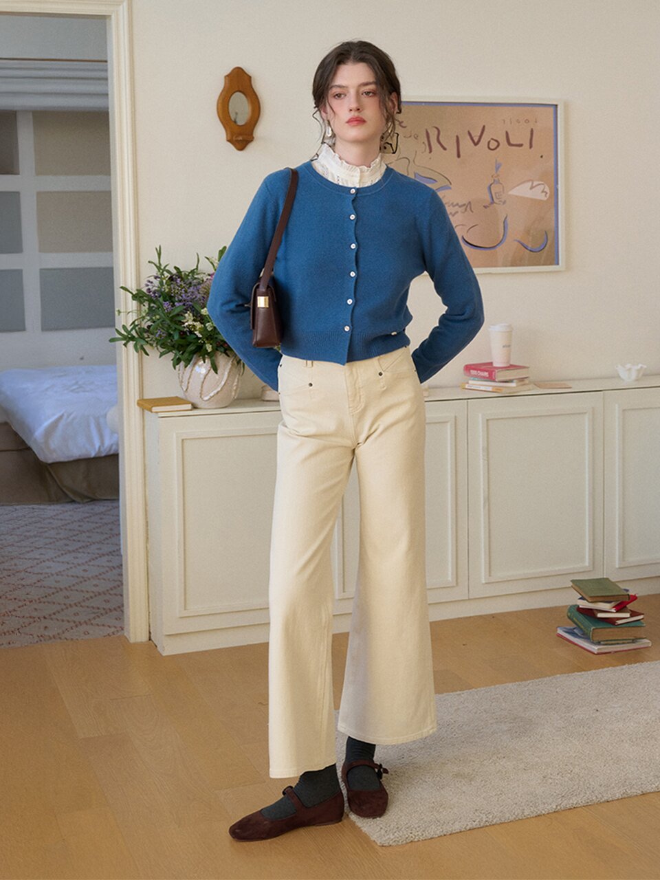 SR_Straight-leg bootcut jeans_2color