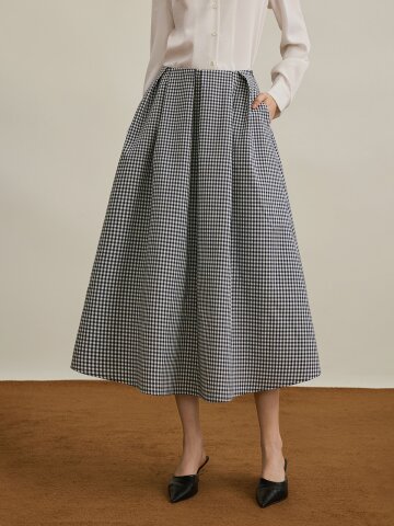YY_Commuter gingham check skirt
