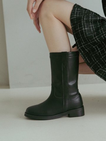 ljh005-5 Line Point Mid Boots - 2 Colors