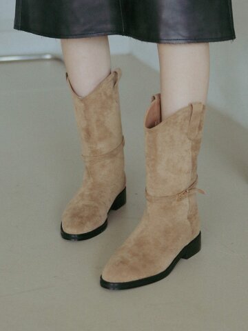 ljh006-5 Belt Mid Boots - 2 Colors