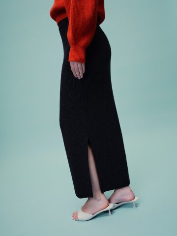 Callaite Pure Cashmere Long Skirt (4 Colors)