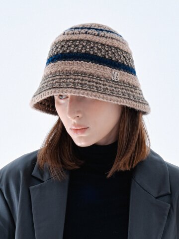 서핑 투톤 니트 버킷햇_3color