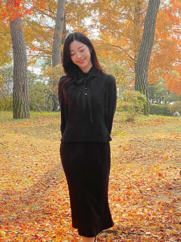 셔링 더블 레이어드 롱 원피스 
