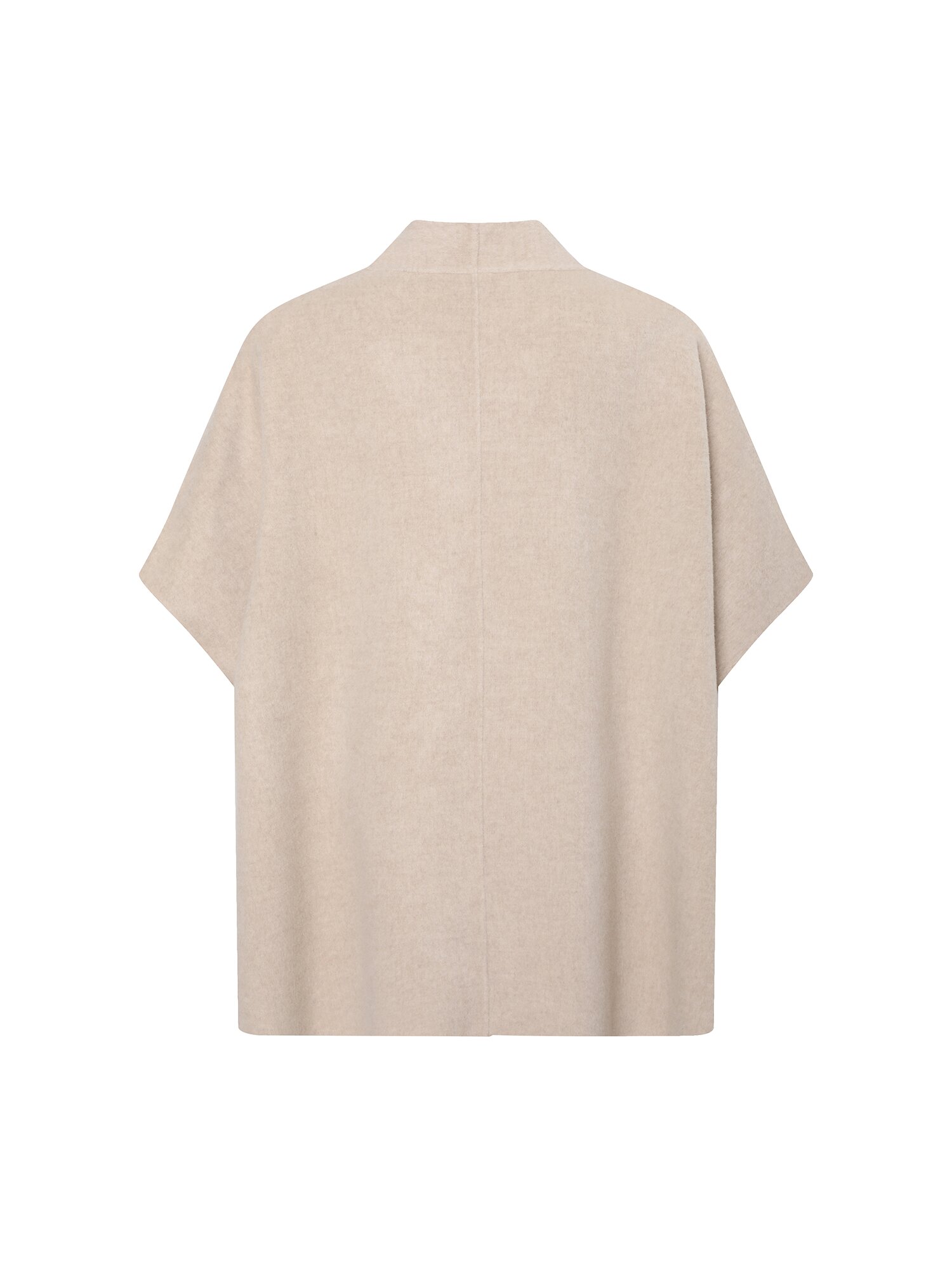 울 캐시미어 머플러 핸드메이드 케이프 코트 (LIGHT BEIGE)