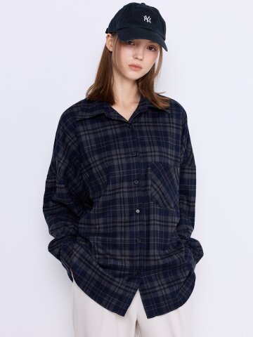 Over Check Shirt [Deep Blue]
