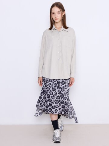 Mermaid Half Banding Skirt [Ash Leopard]