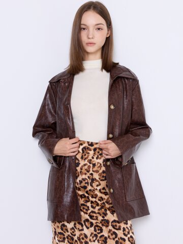 Cracked Leather Jacket [Chestnut]