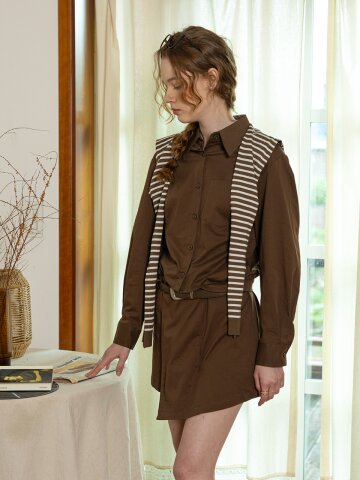 DD_Autumn shirt skirt top_BROWN