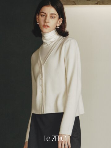 [2컬러] 르제로 라인 포인트 울 가디건
