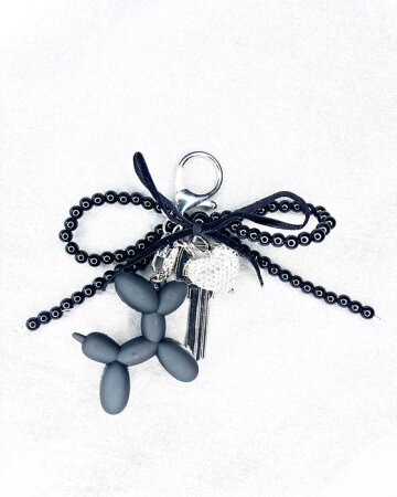 수우퍼-리본 키링 블랙