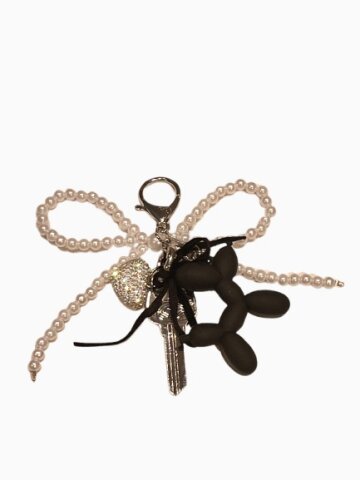 수우퍼-리본 키링 화이트