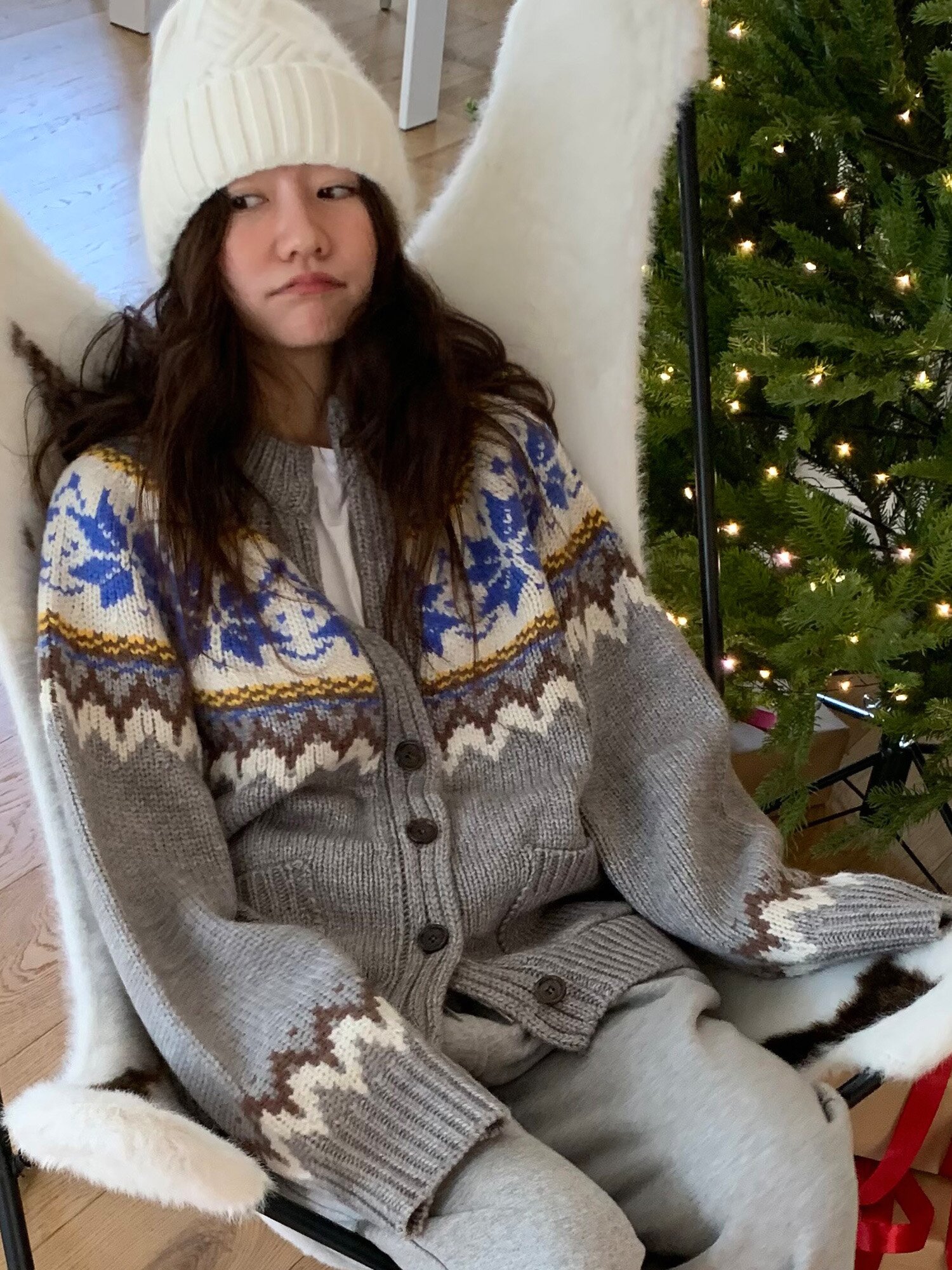 nordic salt cardigan gray