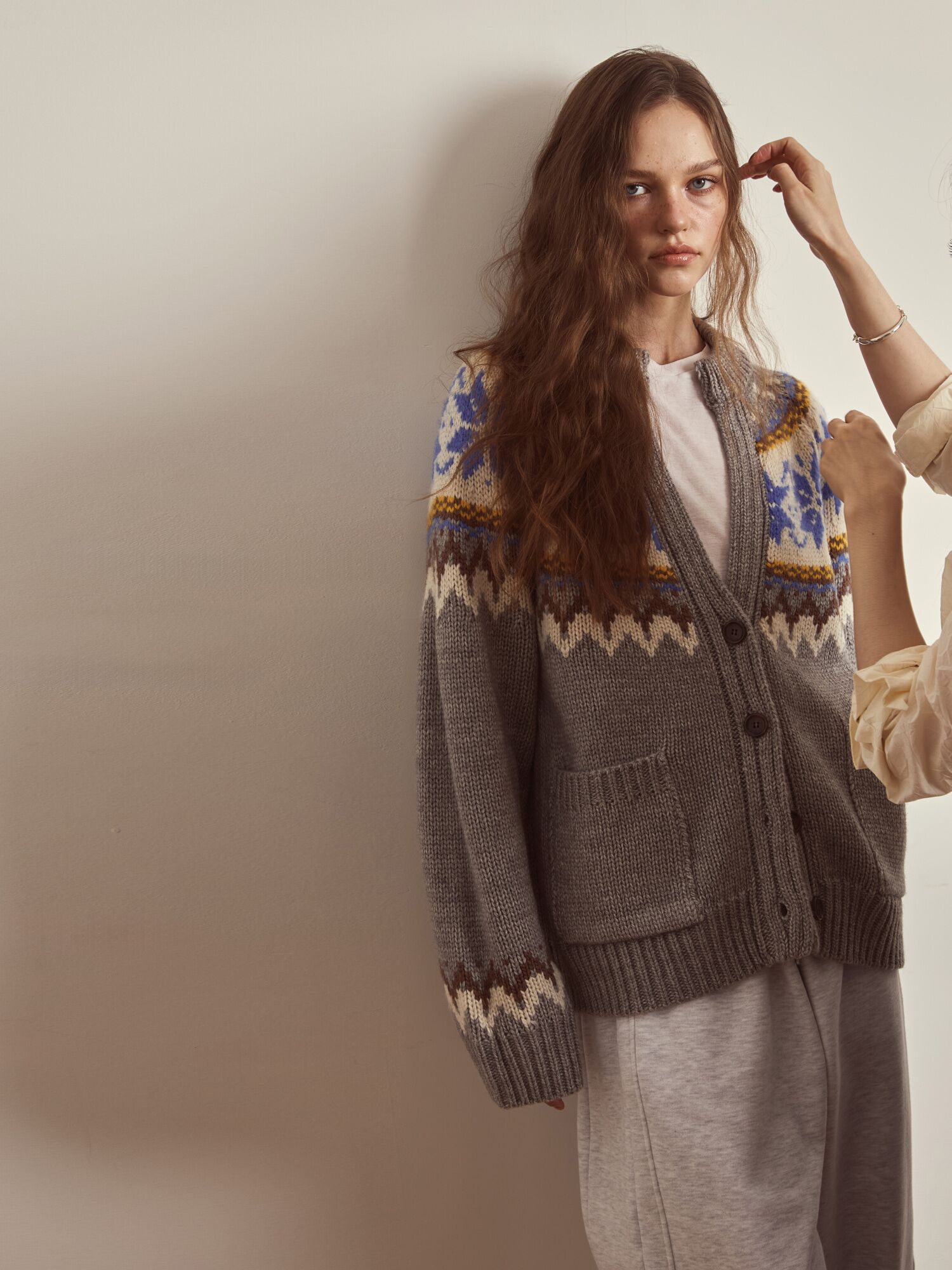 nordic salt cardigan gray