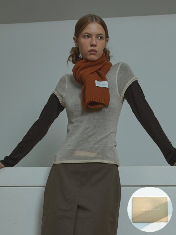 [기프트박스]_버진울 니트 머플러_진저_남녀공용