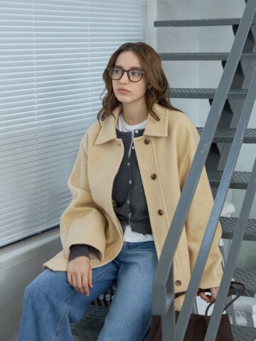 히든버튼 울 하프코트