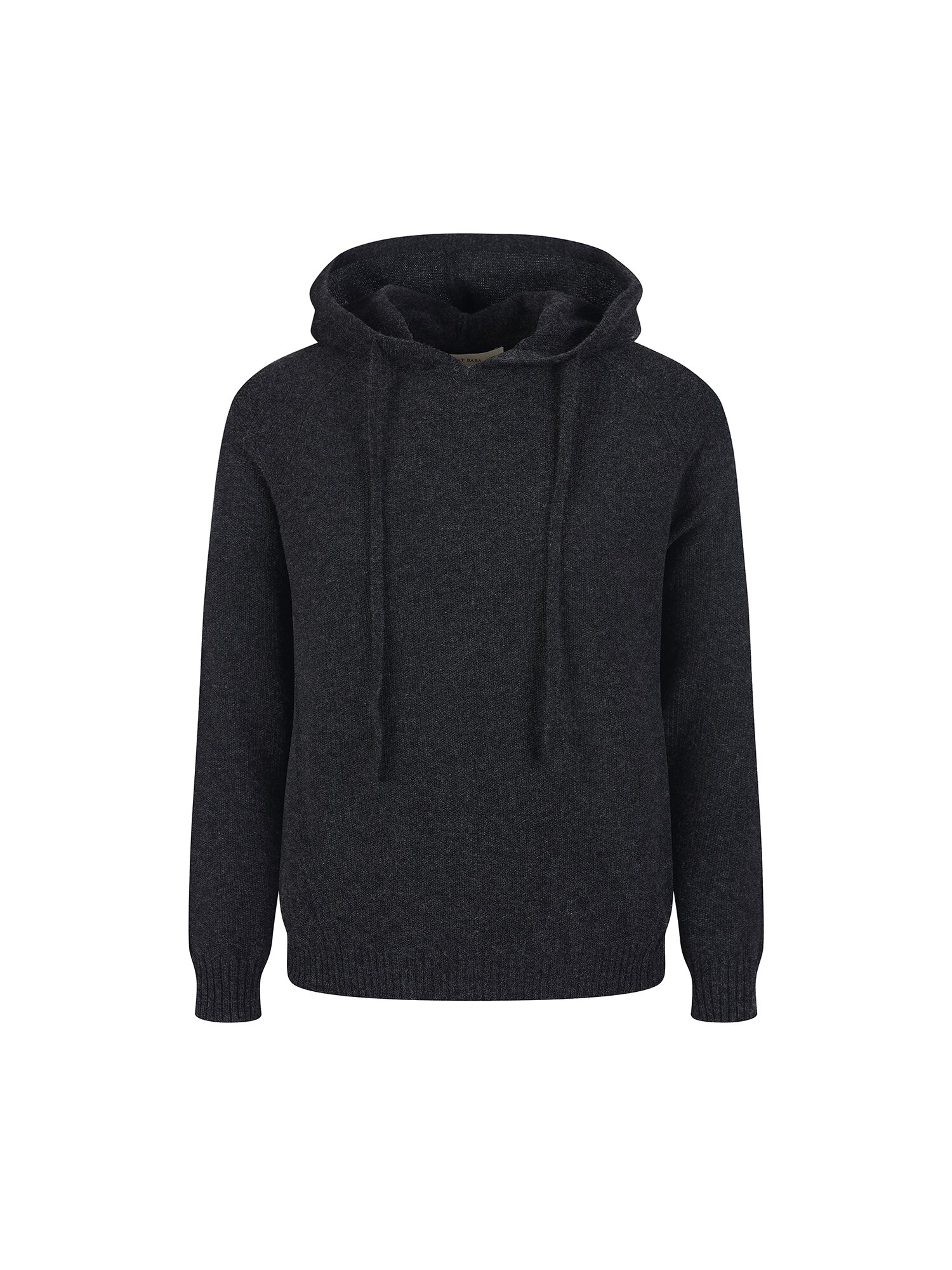 울 후드넥 풀오버 셋업 니트 (DARK GREY)