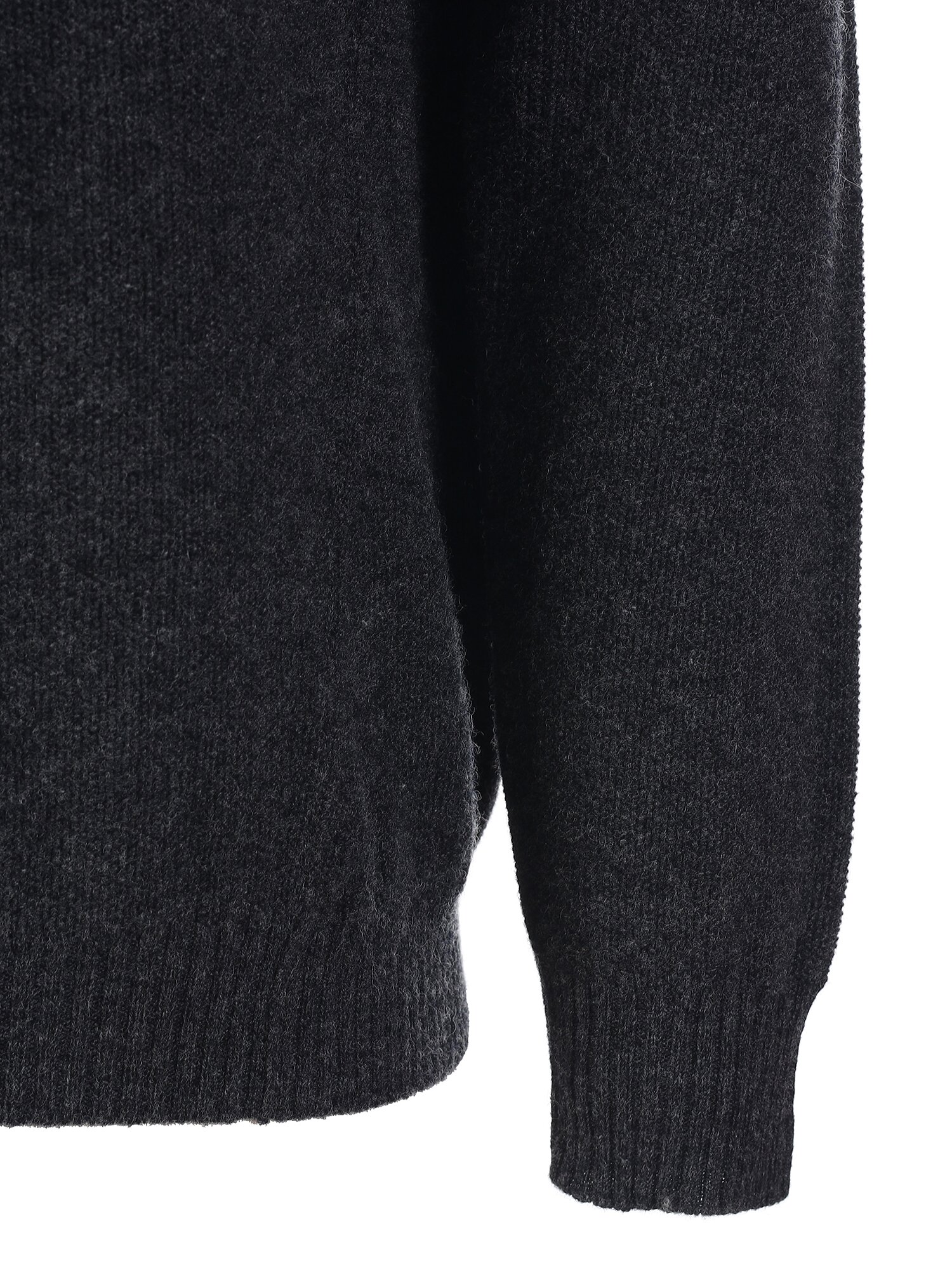 울 후드넥 풀오버 셋업 니트 (DARK GREY)