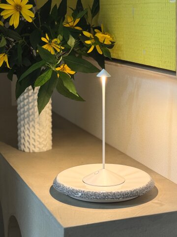 피나 램프 (화이트) & 세라믹 플레이트 (화이트)