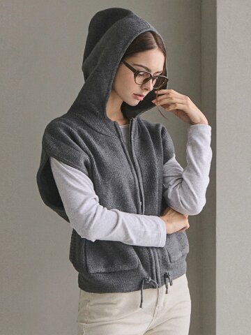 소프트 헤이지 니트 후디 베스트_3 Colors