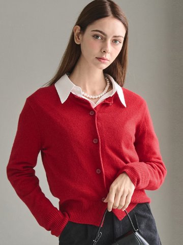 리에 라운드넥 버튼 가디건_ 4 Colors