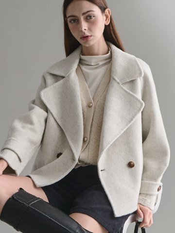 [울70%] 소피 핸드메이드 코트 - 오트밀