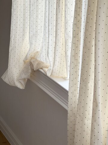 미니 봉봉 도트 크림커튼
