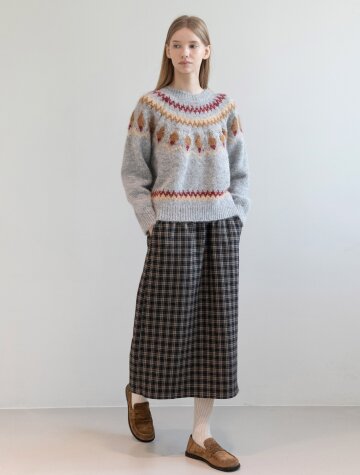 Check long skirt_2color