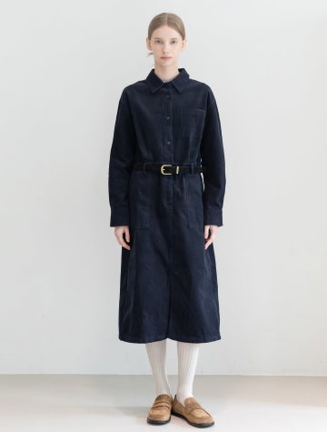Corduroy Belted Dress_2color