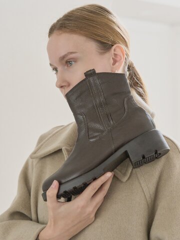 천연가죽 파운드 기모 앵클 부츠 GIS-46292