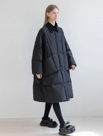 Oversized Coloring Long Padded Jacket_2color