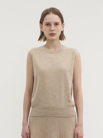 캐시미어100% 에비 나시 니트 탑_SKN241001