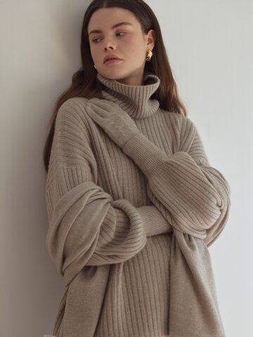 캐시미어100% 밀라 핑거홀 니트 장갑_SAC231003