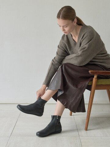 천연가죽 데니 기모 앵클 부츠 GIS-47200