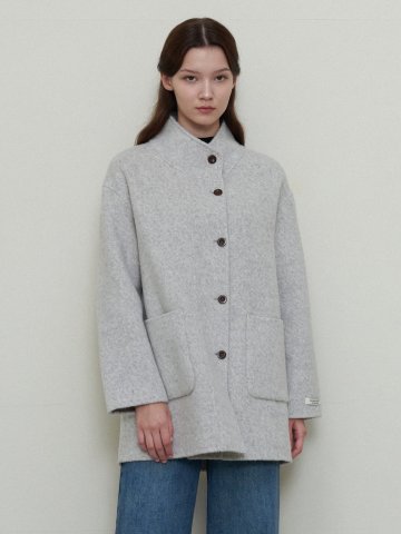SINGLE BREST HALF COAT_GREY