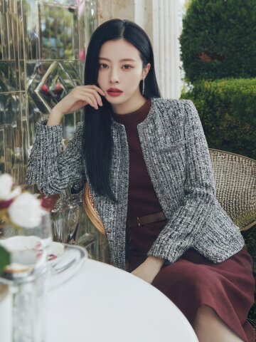울 블렌드 브레이드 트위드 재킷 