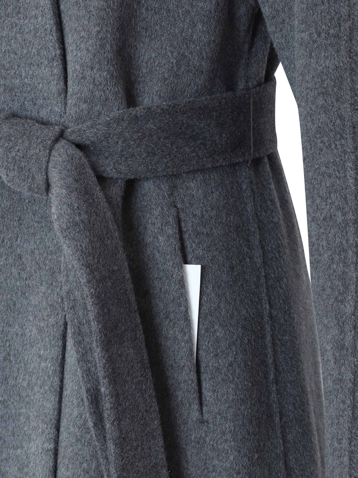 울 캐시미어 벨티드 발마칸 코트 (MELANGE GREY)