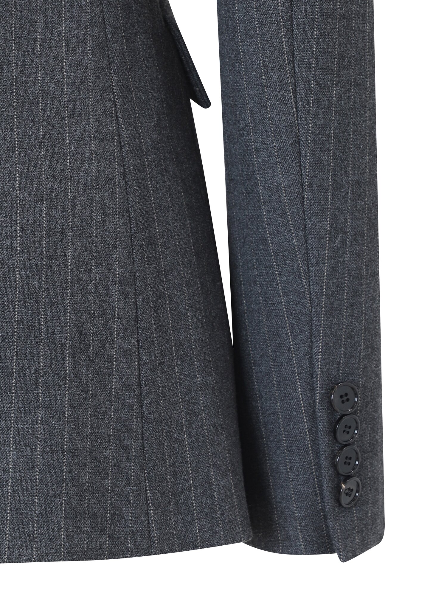 피크드 라펠 더블 브레스티드 셋업 재킷 (STRIPE GREY)