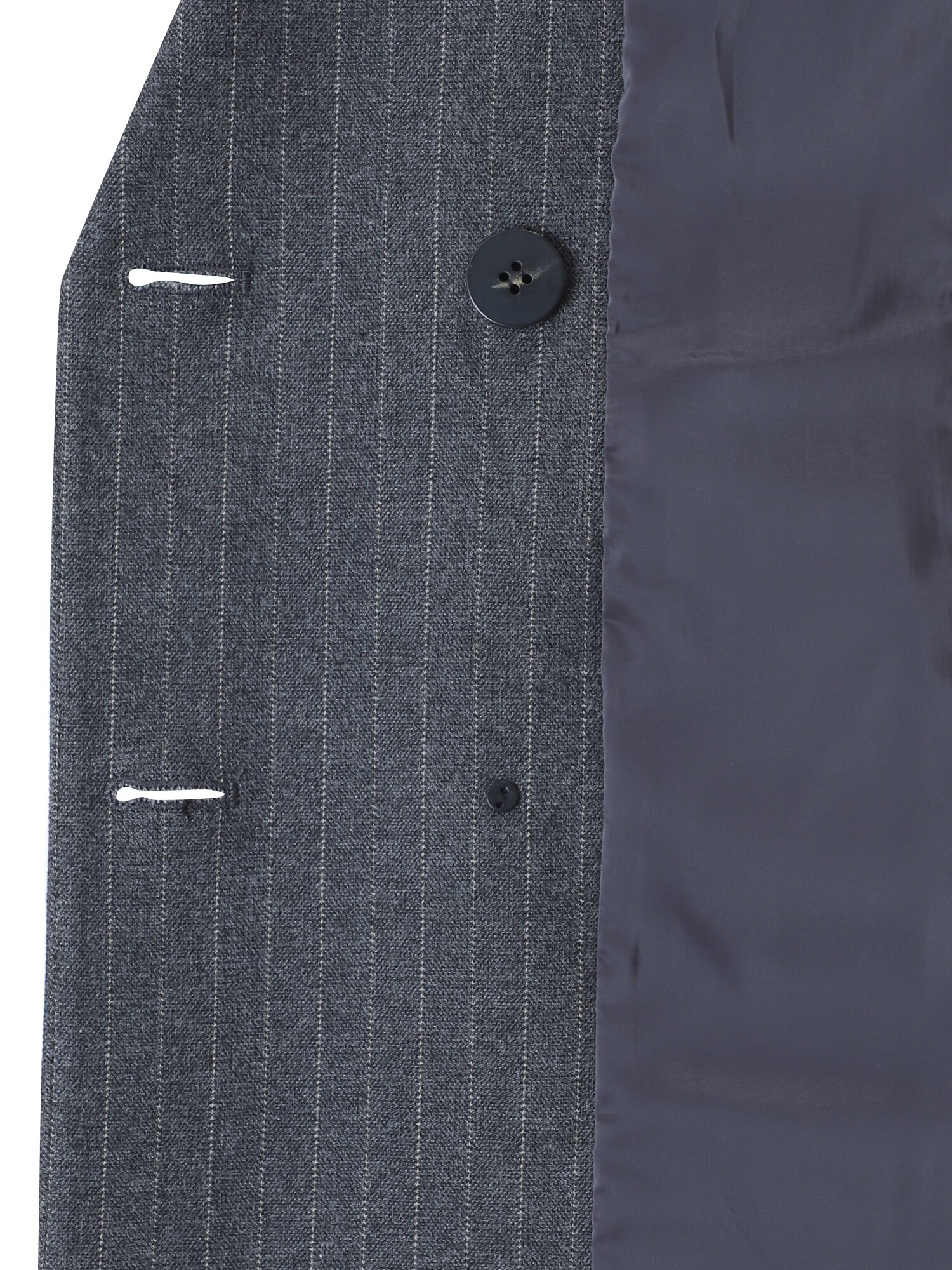 피크드 라펠 더블 브레스티드 셋업 재킷 (STRIPE GREY)