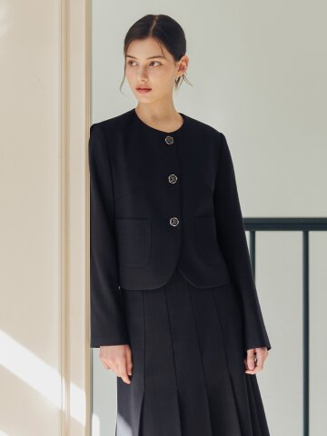 [2컬러] 체르니 라운드 넥 자켓
