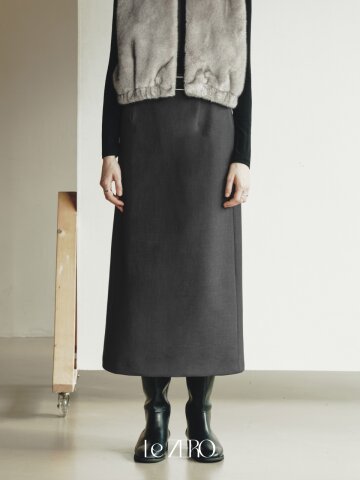 르제로 베이직 롱스커트 / 차콜
