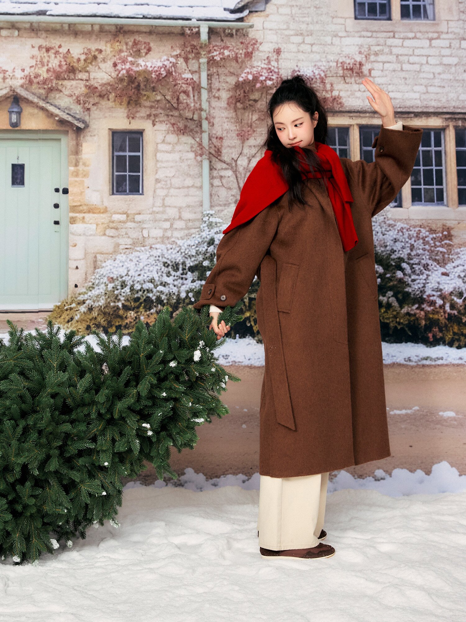 울 카멜 블렌드 핸드메이드 코트 (BROWN)