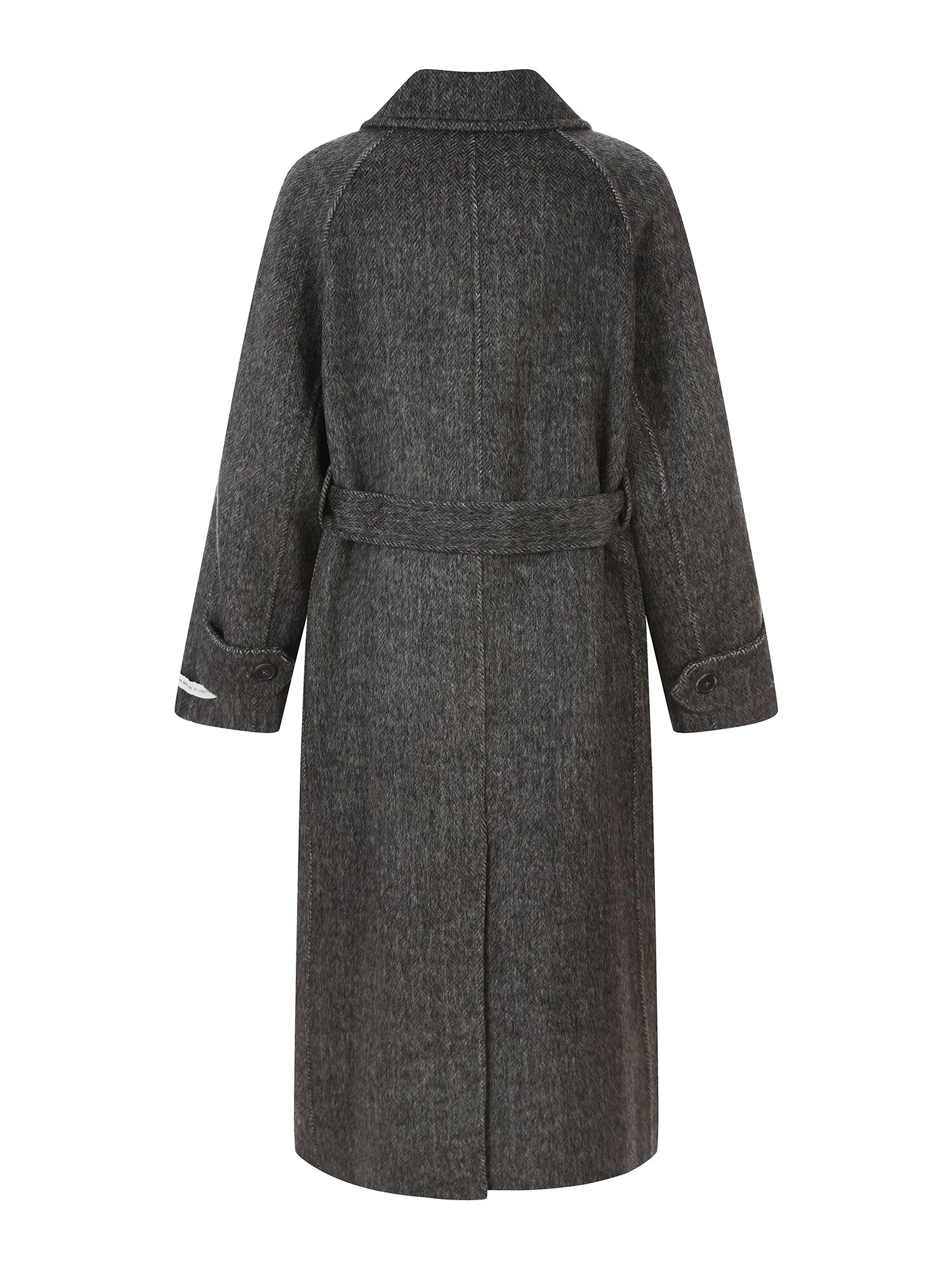 울 캐시미어 벨티드 핸드메이드 코트 (DARK GREY)