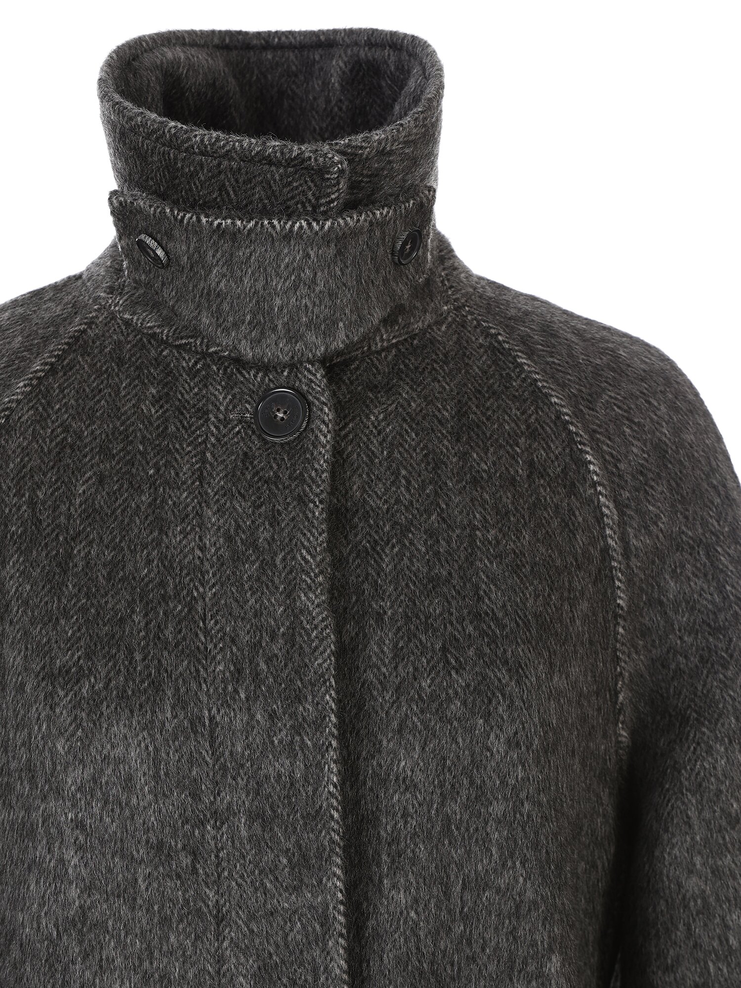 울 캐시미어 벨티드 핸드메이드 코트 (DARK GREY)