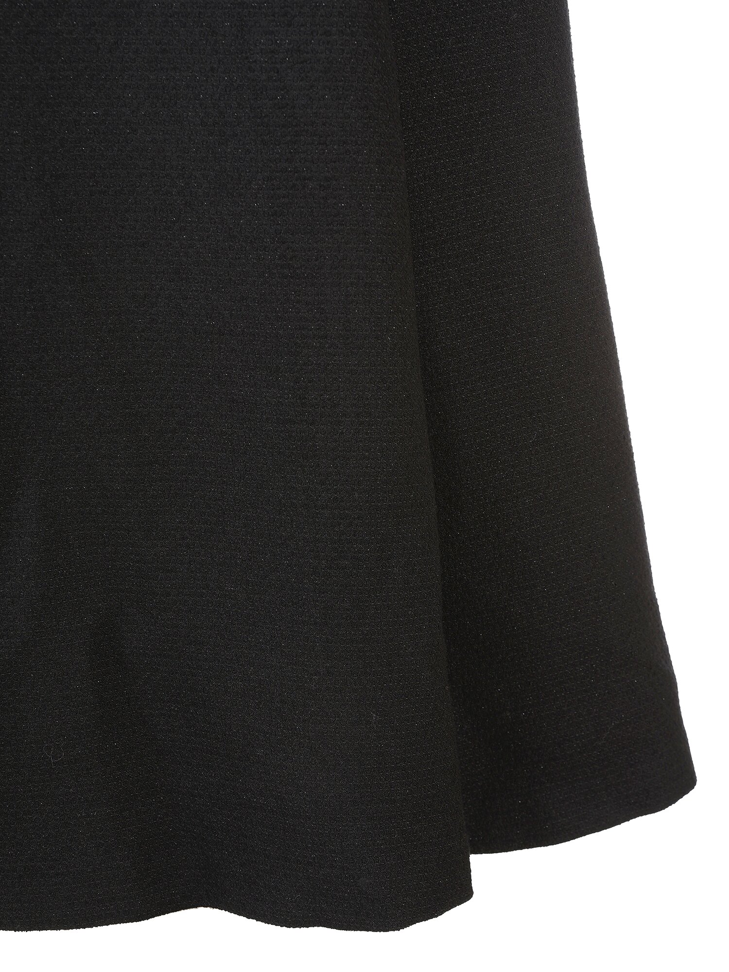 하이넥 배색 셔링 플레어 원피스 (BLACK)