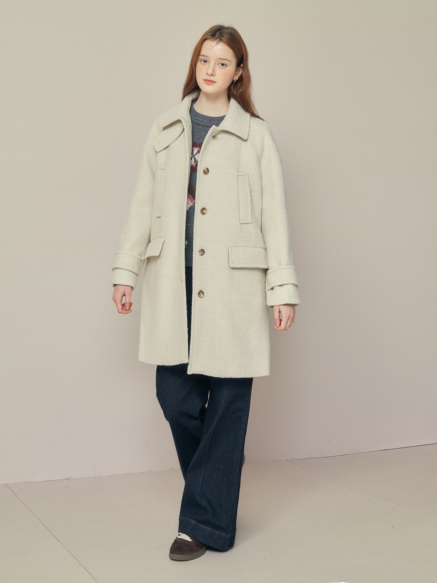 알파카 블렌드 발마칸 코트 (CREAM)