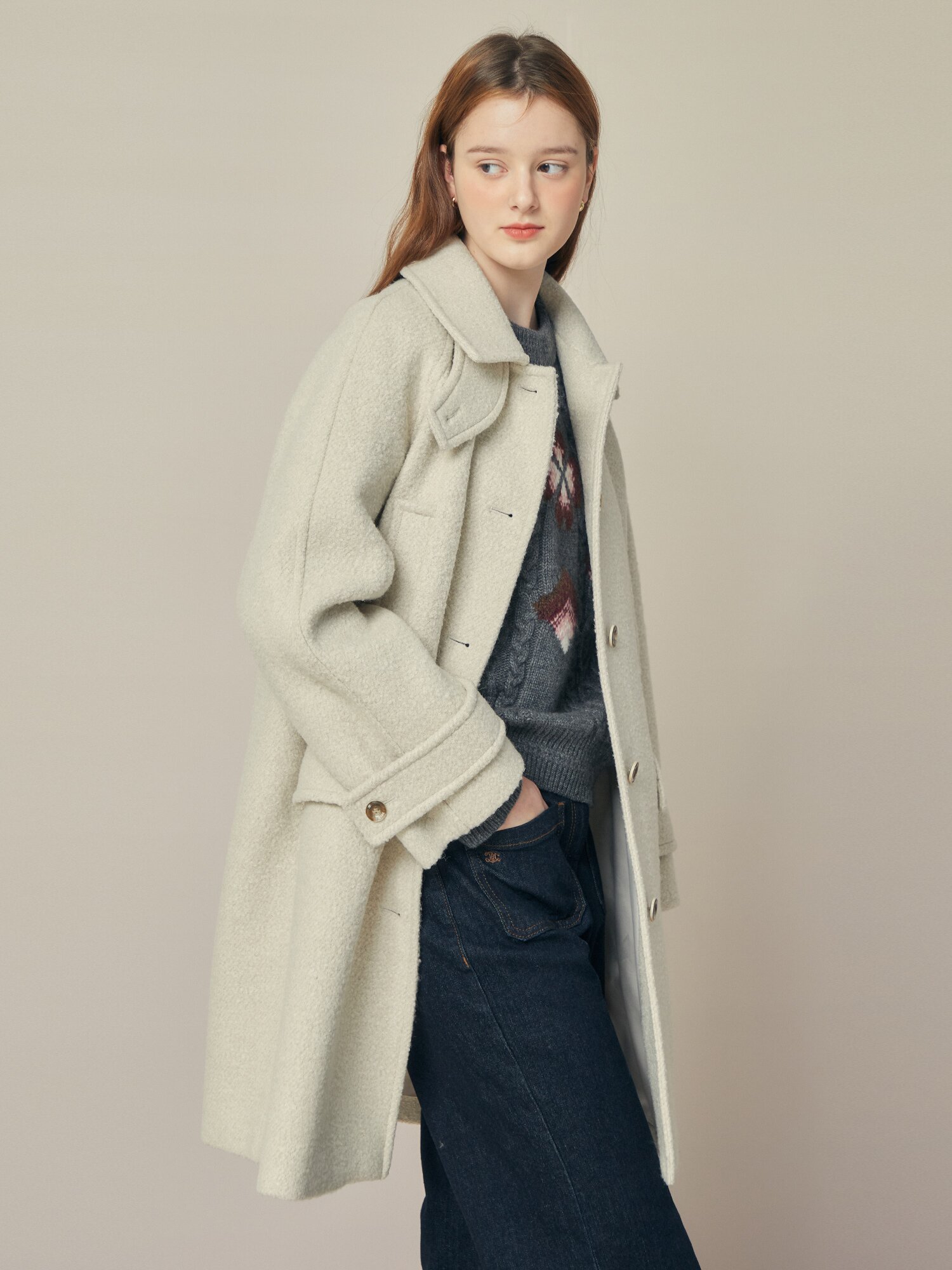 알파카 블렌드 발마칸 코트 (CREAM)