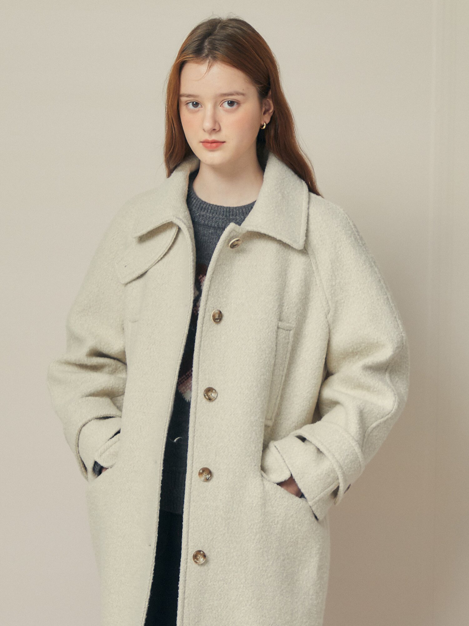 알파카 블렌드 발마칸 코트 (CREAM)