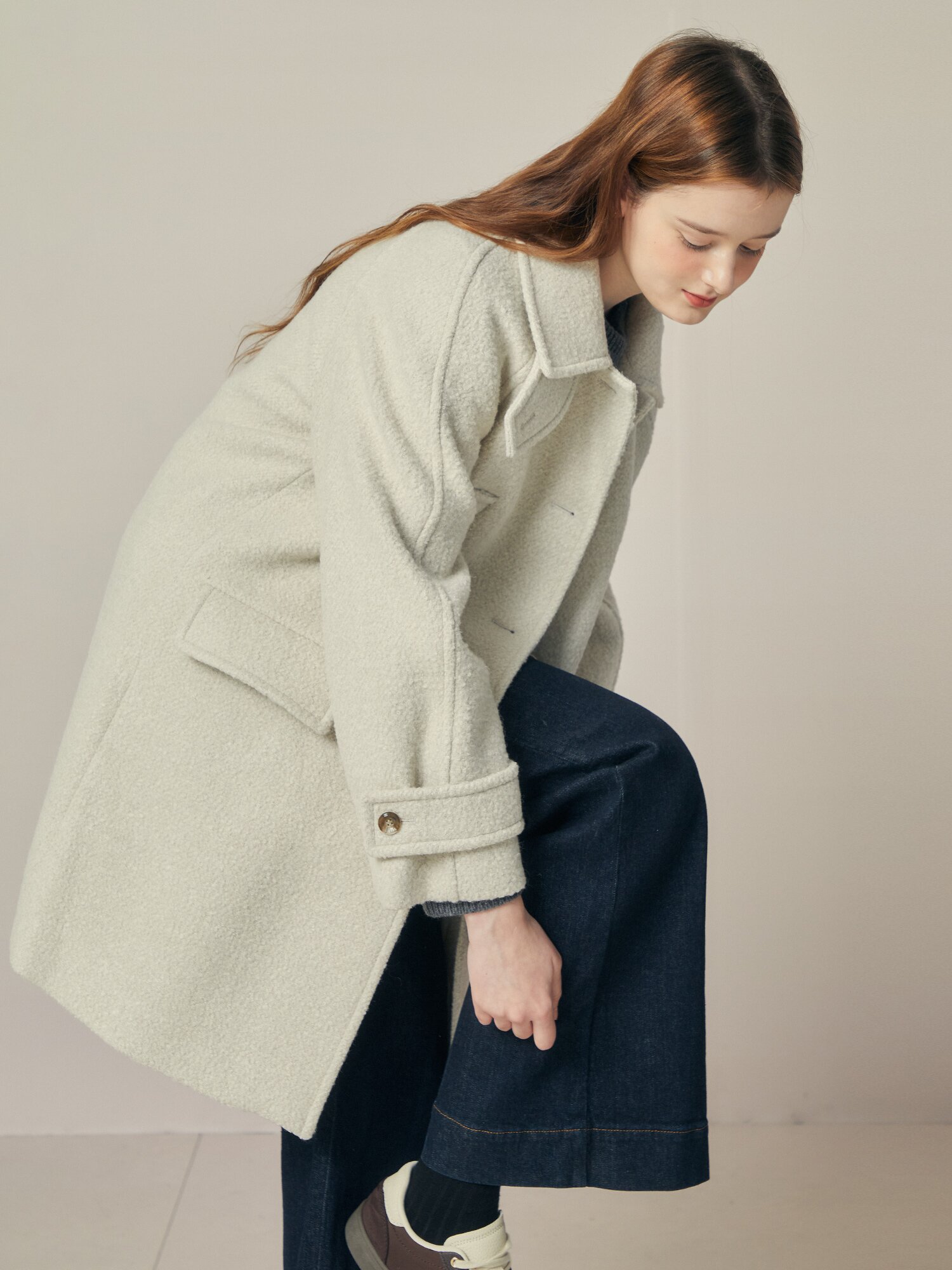 알파카 블렌드 발마칸 코트 (CREAM)