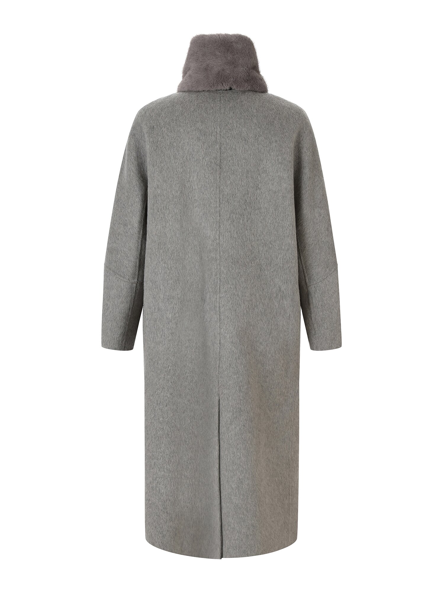 울 카멜 머플러 핸드메이드 코트 (MELANGE GREY)